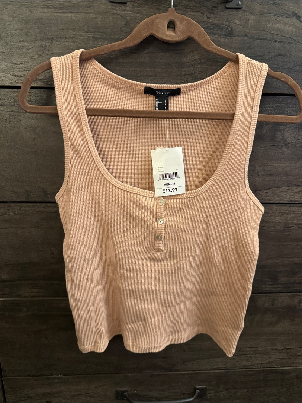 Forever 21  Ribbed Henley-Style Tank Top